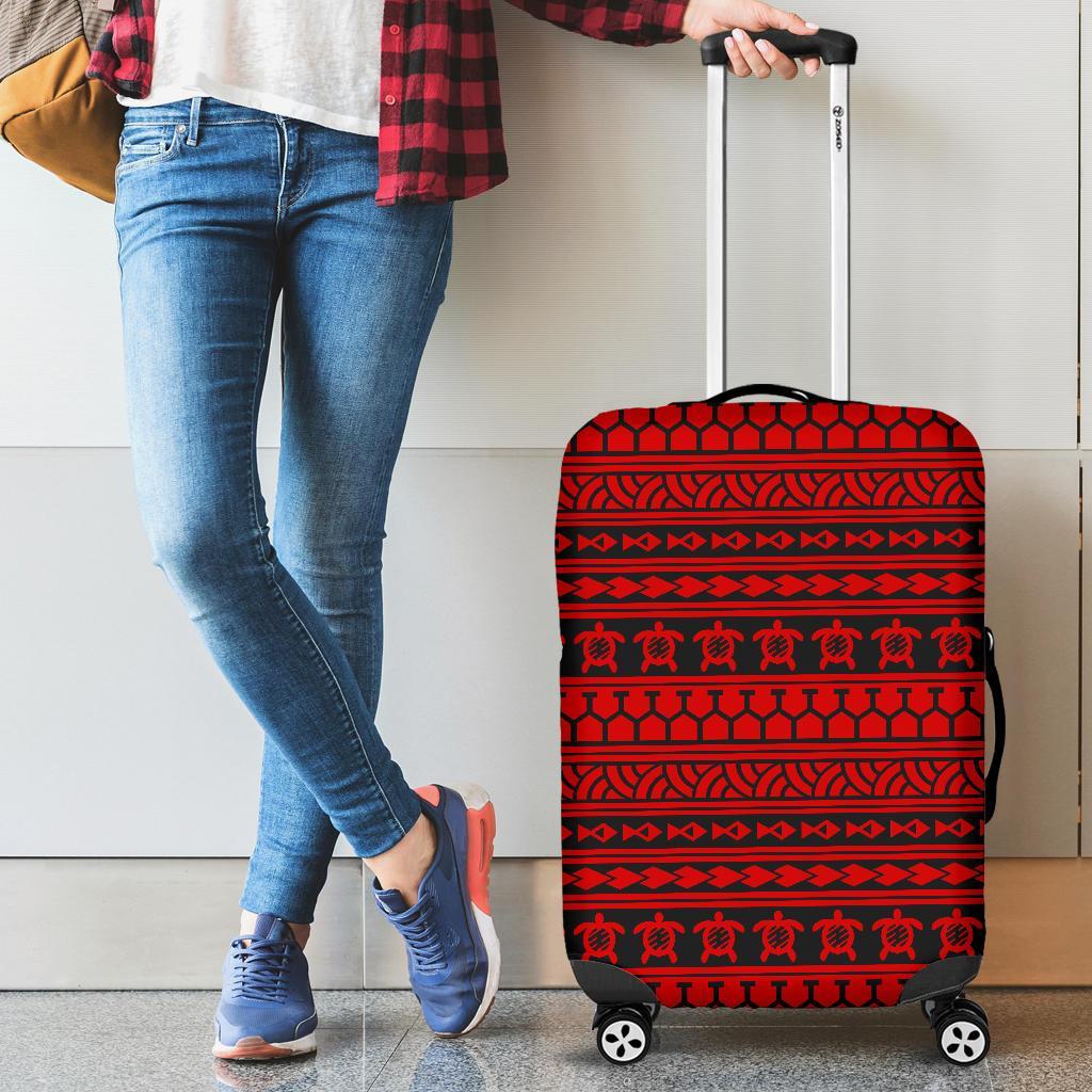 Polynesian Tattoo Tribal Red Luggage Covers Red - Polynesian Pride