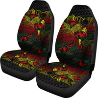 Cook Islands Car Seat Covers - Cook Islands Flag Turtle Hibiscus Reggae - Polynesian Pride