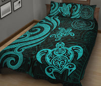 Palau Quilt Bed Set - Turquoise Tentacle Turtle - Polynesian Pride