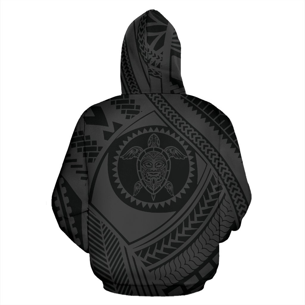 Polynesian Hawaii All Over Hoodie Hibiscus Turtle Tattoo BN10 - Polynesian Pride