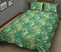Tropical Leaves Jungle Monstera Leaf Quilt Bed Set - Polynesian Pride