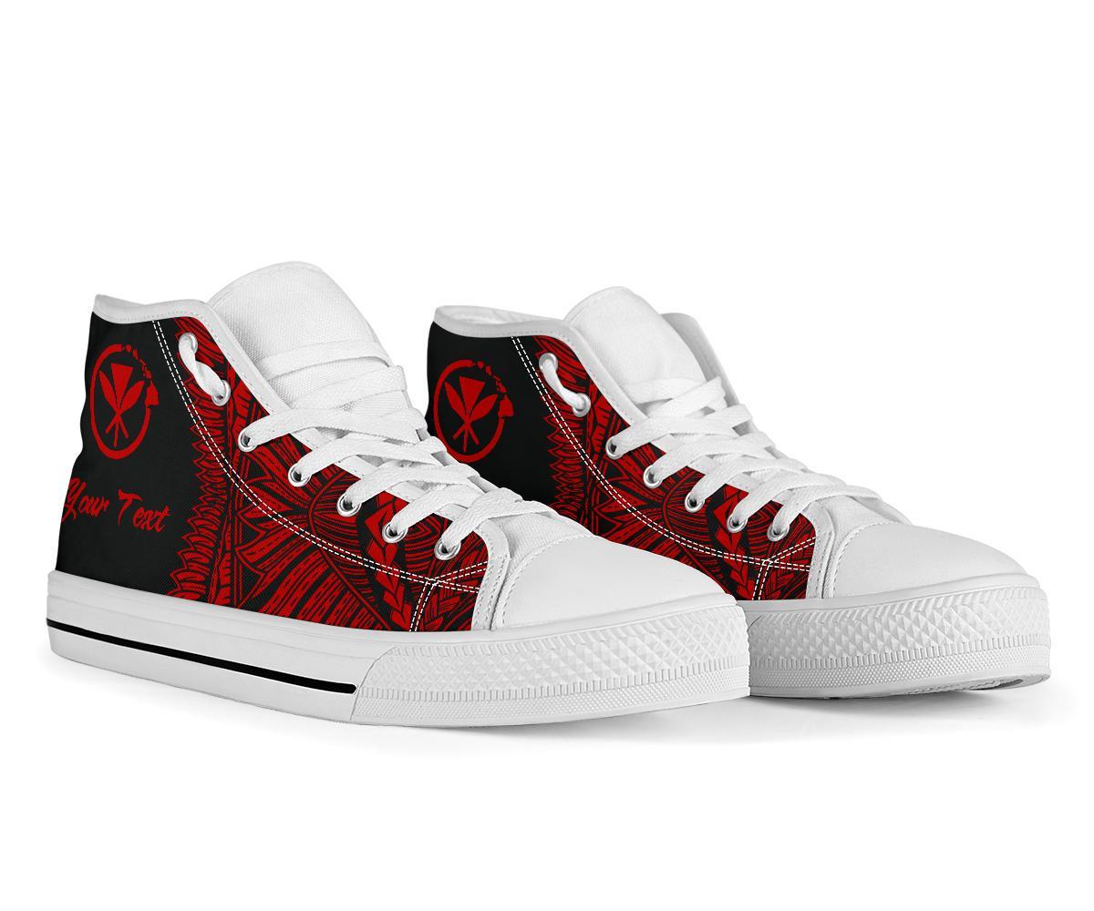 Hawaii Polynesian Custom Personalised High Top Shoes - Hawaii Pride Red Version - Polynesian Pride