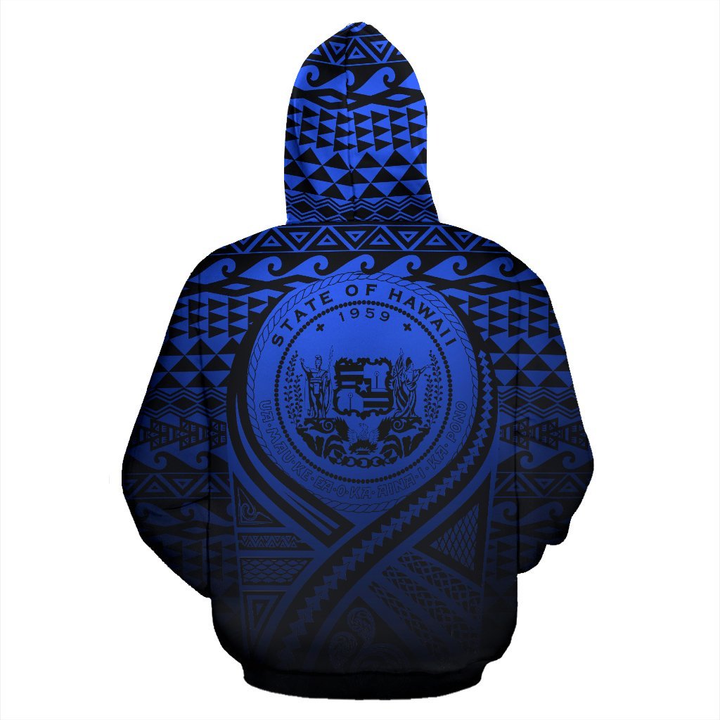Hawaii All Over Hoodie Lift up Blue - Polynesian Pride