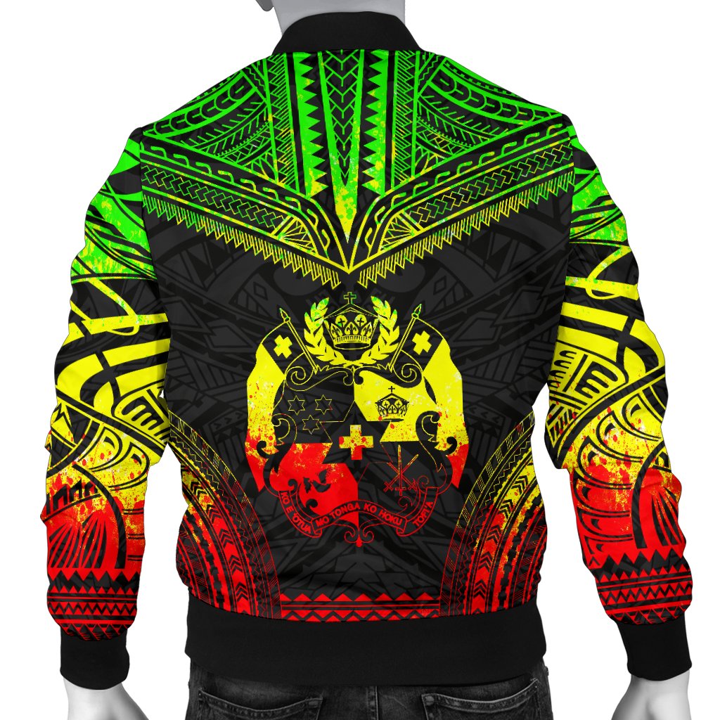 Tonga Polynesian Chief Men's Bomber Jacket - Reggae Version - Polynesian Pride
