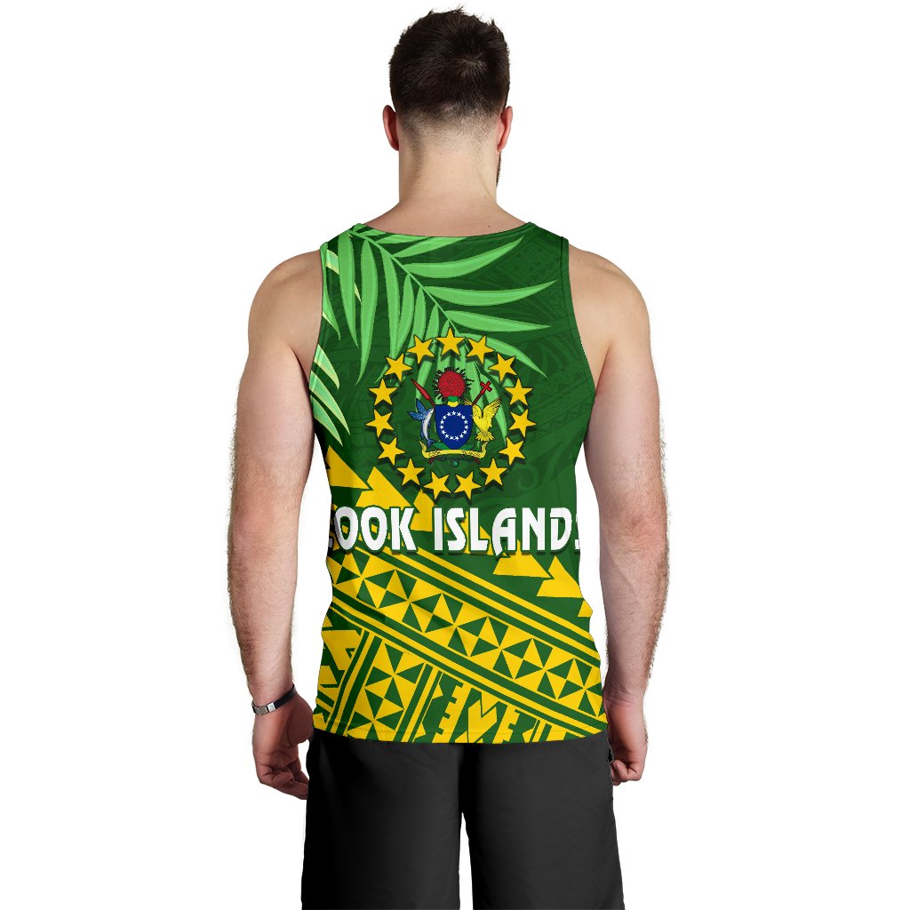 Cook Islands Rugby Men Tank Top Coconut Leaves - The Kuki's - Polynesian Pride