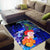 Guam Custom Personalised Area Rug - Humpback Whale with Tropical Flowers (Blue) - Polynesian Pride