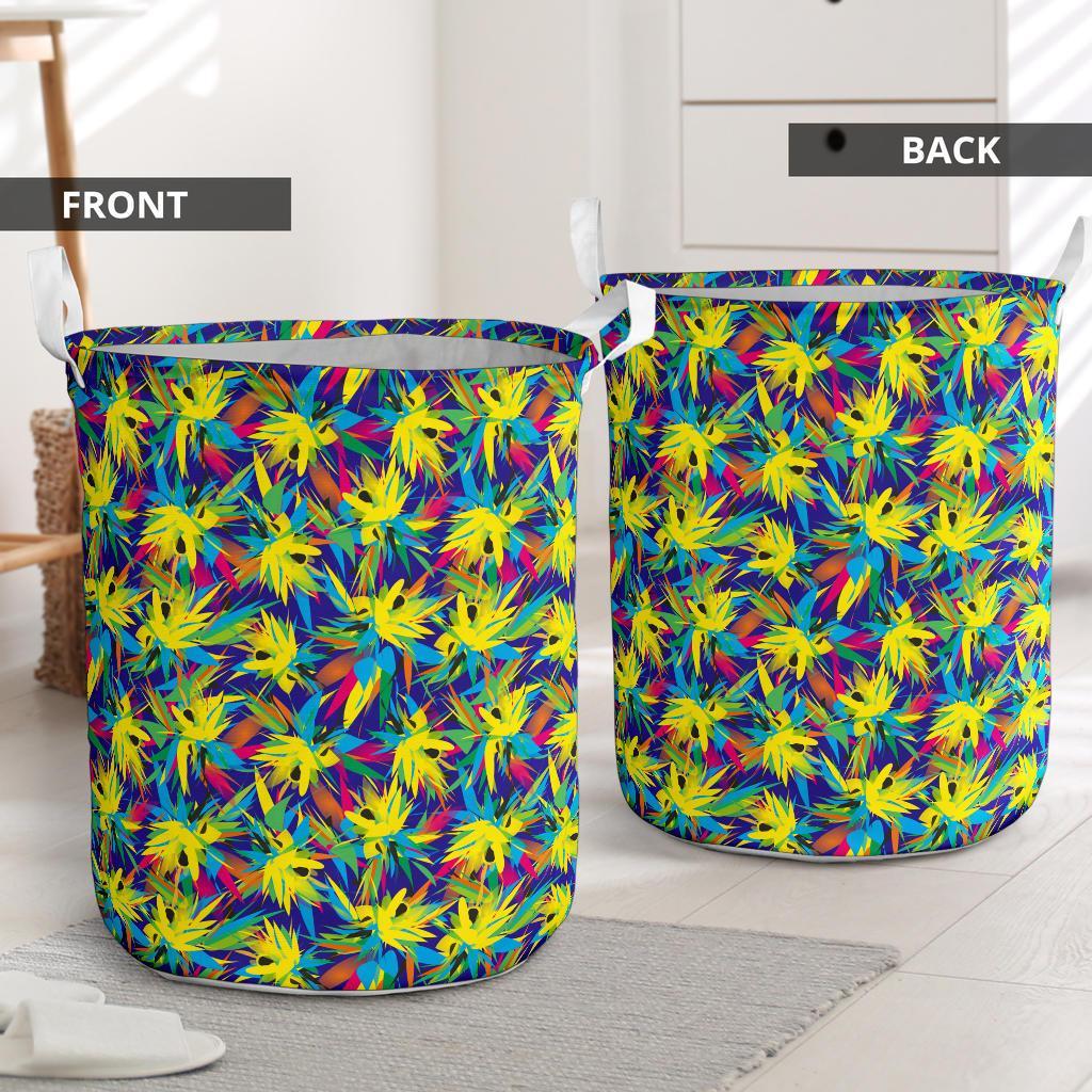 Tropical Pattern Mix Hawaii Laundry Basket AH - Polynesian Pride