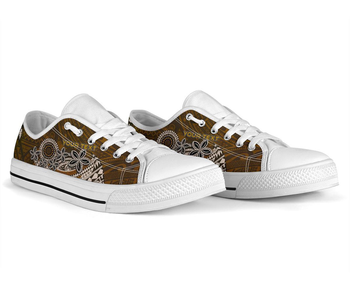 Cook Islands Custom Personalised Low Top Shoes - Polynesian Boar Tusk - Polynesian Pride