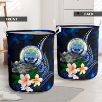 Federated States of Micronesia Laundry Basket - Turtle With Plumeria Flowers - Polynesian Pride