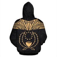 Pohnpei All Over Zip up Hoodie Gold Neck Style - Polynesian Pride