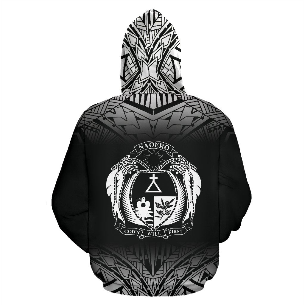 Nauru All Over Hoodie Fog Black Style - Polynesian Pride