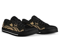 Papua New Guinea Low Top Canvas Shoes - Gold Tentacle Turtle - Polynesian Pride