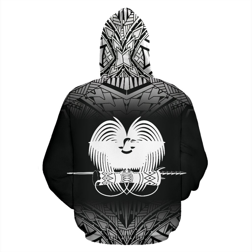 Papua New Guinea All Over Hoodie Fog Black Style - Polynesian Pride