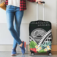 American Samoa Luggage Covers - American Samoa Coat of Arms & Polynesian Tropical Flowers White - Polynesian Pride