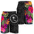 Chuuk All Over Print Men's Shorts - Polynesian Hibiscus Pattern Black - Polynesian Pride