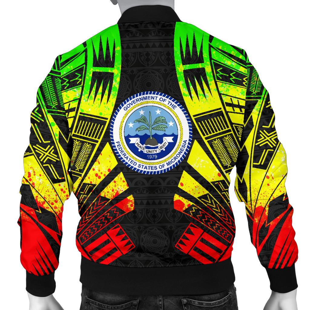 Federated States Of Micronesia Men Bomber Jackets - Polynesian Tattoo Reggae - Polynesian Pride