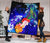 Pohnpei Custom Personalised Premium Quilt - Humpback Whale with Tropical Flowers (Blue) - Polynesian Pride