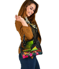 Tokelau Polynesian Shoulder Handbag - Hibiscus and Banana Leaves - Polynesian Pride