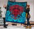 Hawaii Polynesian Premium Quilt - Hawaiian Red Tiki Face (Black Torquoise) - Polynesian Pride