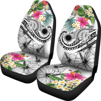 Marshall Islands Polynesian Car Seat Cover - Summer Plumeria (White) - Polynesian Pride