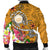 Hawaii Polynesian Men's Bomber Jacket - Hawaii Seal With Turtle Plumeria (Gold) - Polynesian Pride