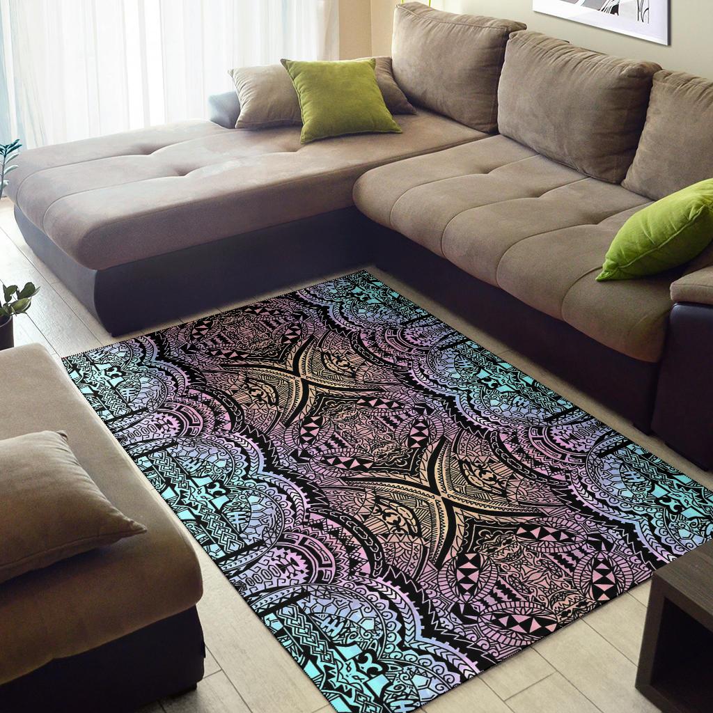 Polynesian Purple And Teal Area Rug - Polynesian Pride