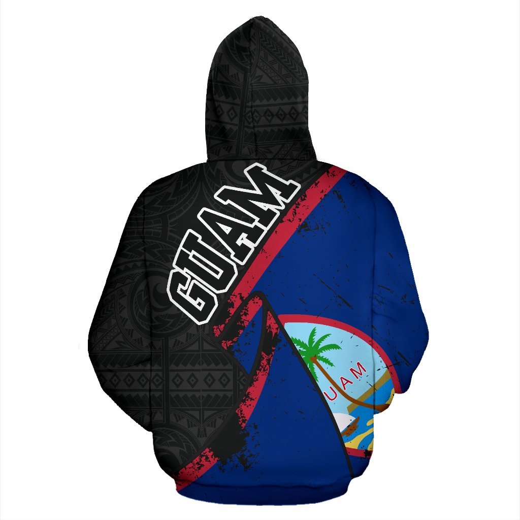 Guam Zip up Hoodie Guam Flag Grunge Special A02 - Polynesian Pride
