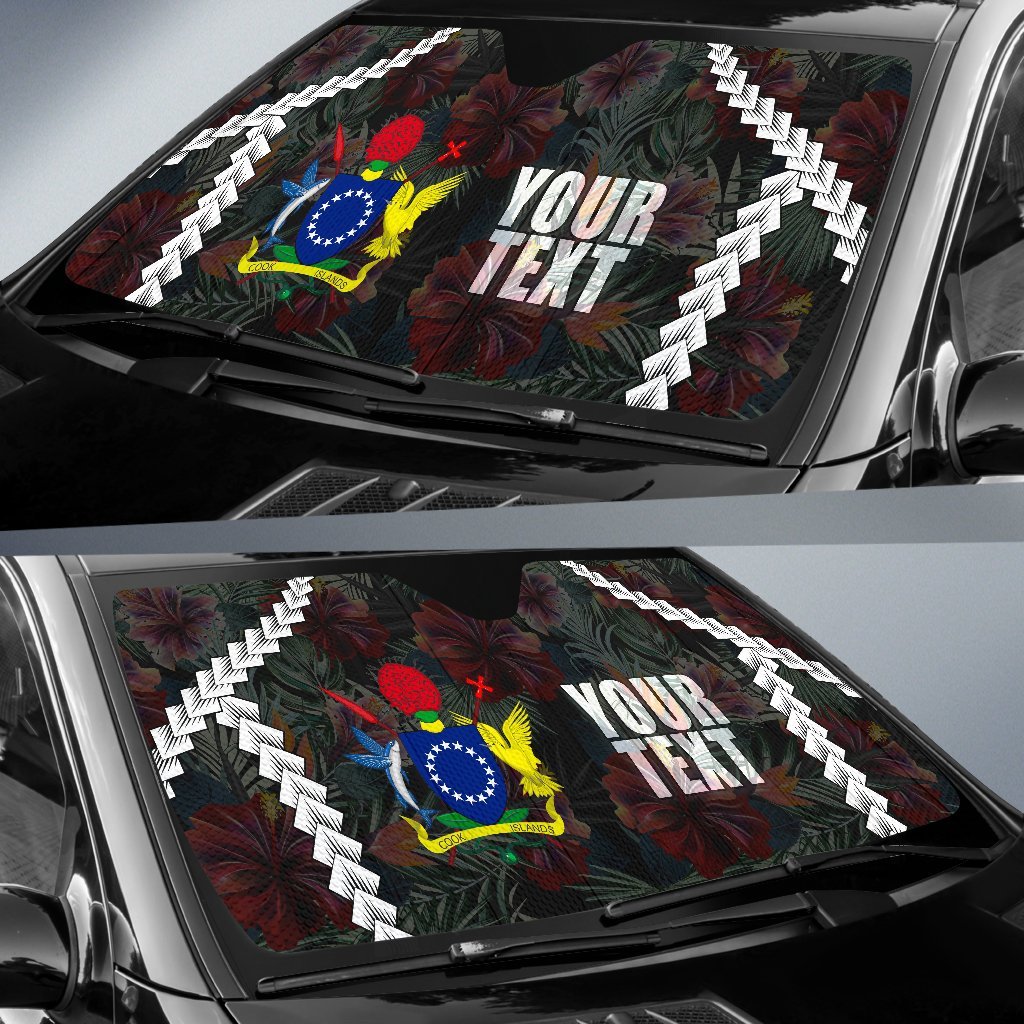 Cook Islands Custom Personalised Auto Sun Shades - Chain Polynesian - Polynesian Pride