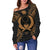 Pohnpei Polynesian Shoulder Sweater Map Gold - Polynesian Pride