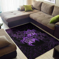 hawaii Rug - Turtle Strong Pattern Hibiscus Plumeria Violet AH - Polynesian Pride