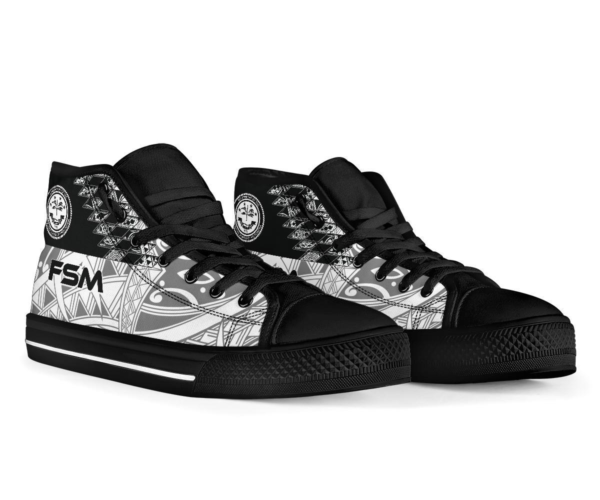 Federated States of Micronesia High Top Shoes - White Color Symmetry Style - Polynesian Pride