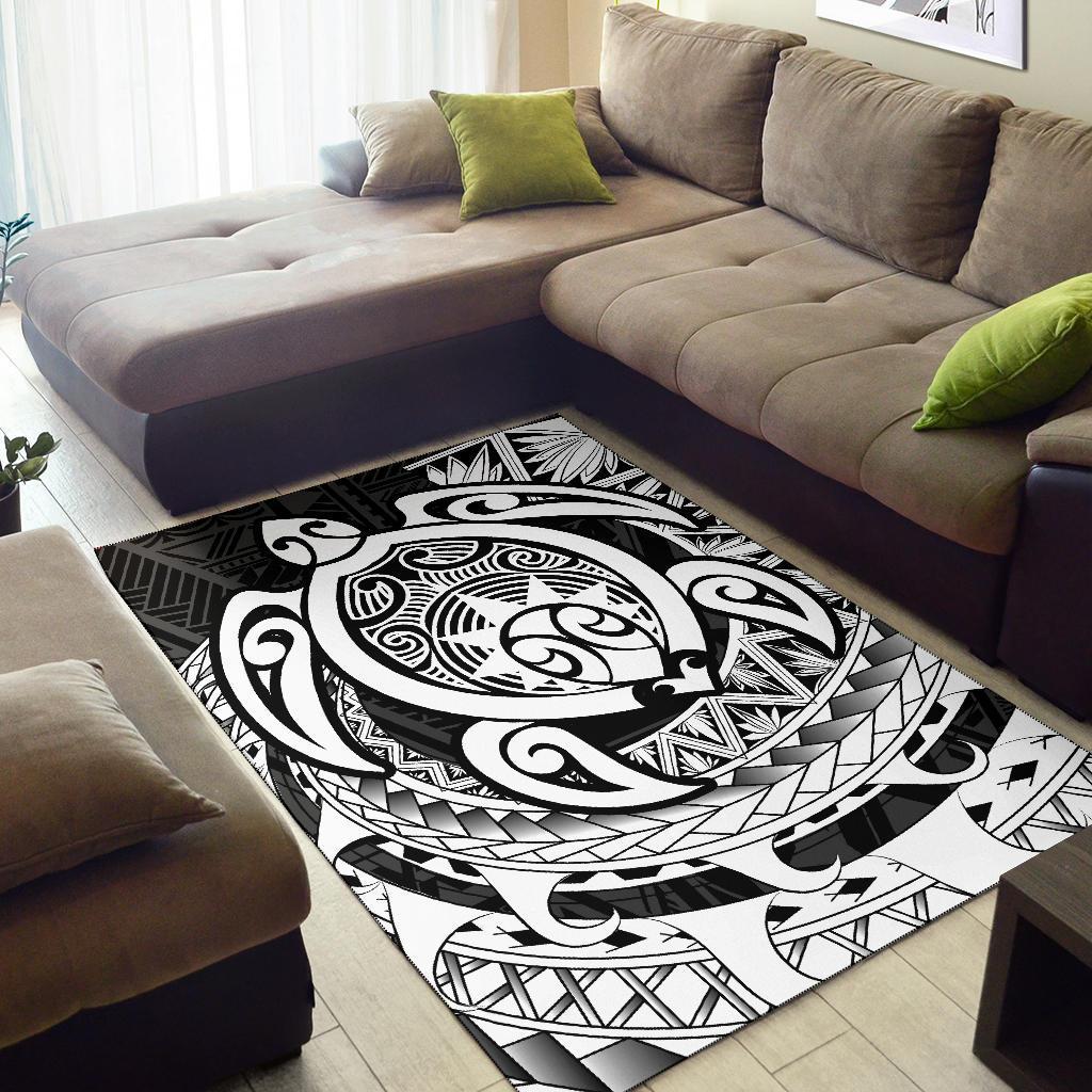 Hawaii Polynesian Turtle Rug - White - Polynesian Pride