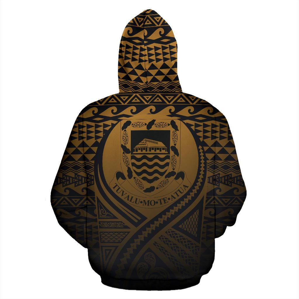 Tuvalu All Over Zip up Hoodie Lift up Gold - Polynesian Pride
