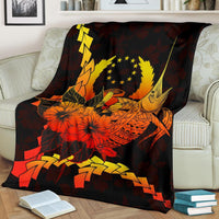 Pohnpei Micronesia Premium Blanket - Swordfish With Hibiscus - Polynesian Pride