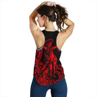 Polynesian Hawaii Women's Racerback Tank - Hula Girl Red - Polynesian Pride