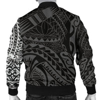Polynesian Tattoo Style Men's Bomber Jacket White - Polynesian Pride