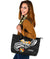 Tonga Leather Tote Bag - Tonga Seal Polynesian Patterns Plumeria (Black) - Polynesian Pride