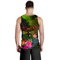 Fiji Polynesian Men's Tank Top - Hibiscus and Banana Leaves - Polynesian Pride