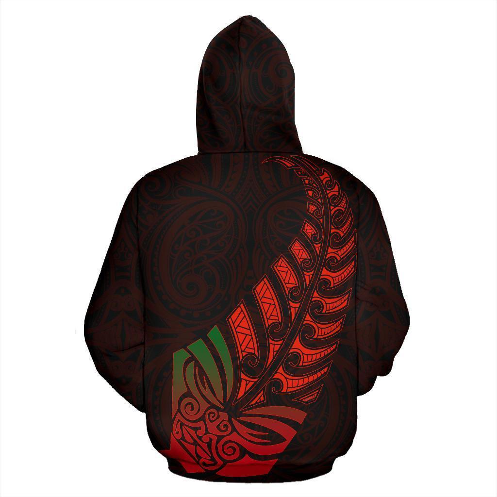 Maori Face Fern Zip Hoodie - Polynesian Pride