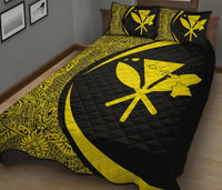 Hawaii Kanaka Polynesian Quilt Bed Set - Circle Style Yellow - Polynesian Pride