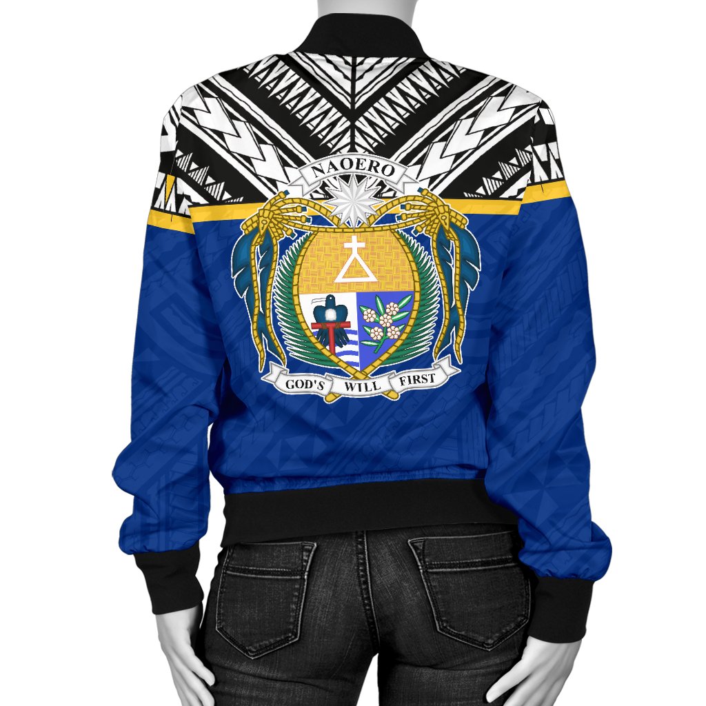 Nauru Women's Bomber Jacket - Polynesian Design - Polynesian Pride