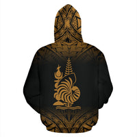 New Caledonia Polynesian All Over Hoodie Fog Reggae Style - Polynesian Pride