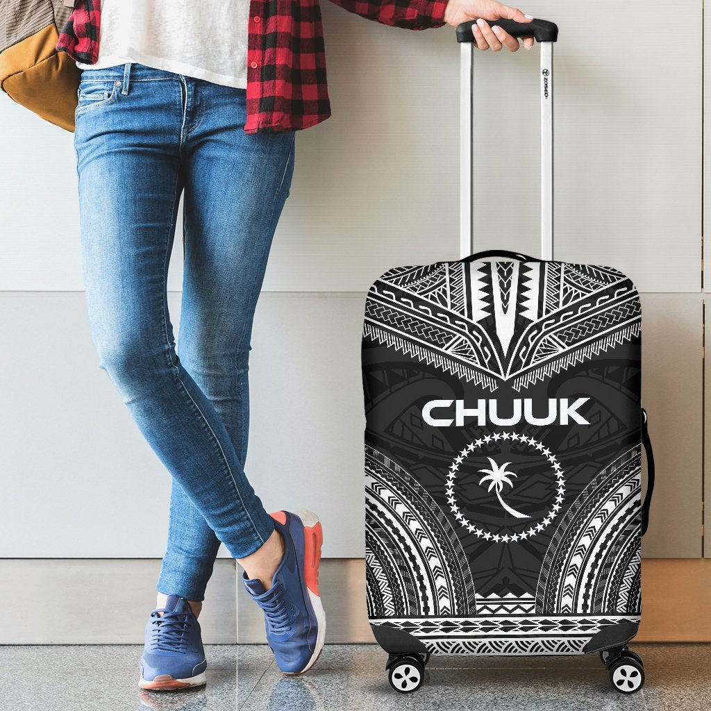 Chuuk Polynesian Chief Luggage Cover - Black Version - Polynesian Pride