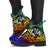Tonga Custom Personalised Leather Boots - Rainbow Polynesian Pattern - Polynesian Pride