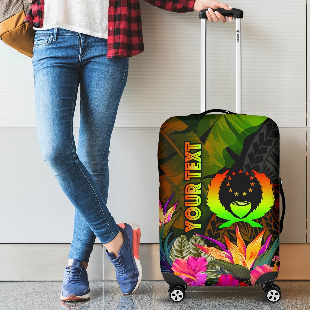 Pohnpei Polynesian Personalised Luggage Covers - Hibiscus and Banana Leaves Reggae - Polynesian Pride
