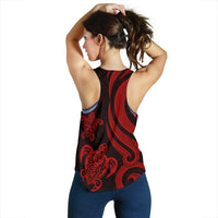 Polynesian Hawaii Women Racerback Tank - Red Tentacle Turtle - Polynesian Pride