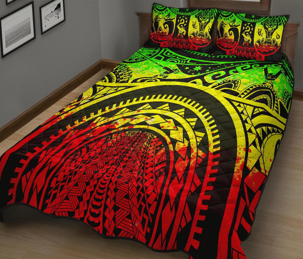 Polynesian Quilt Bed Sets - Maui Tattoo - Polynesian Pride