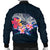 Polynesian Men's Bomber Jacket - Manta Ray And Hibiscus - Polynesian Pride