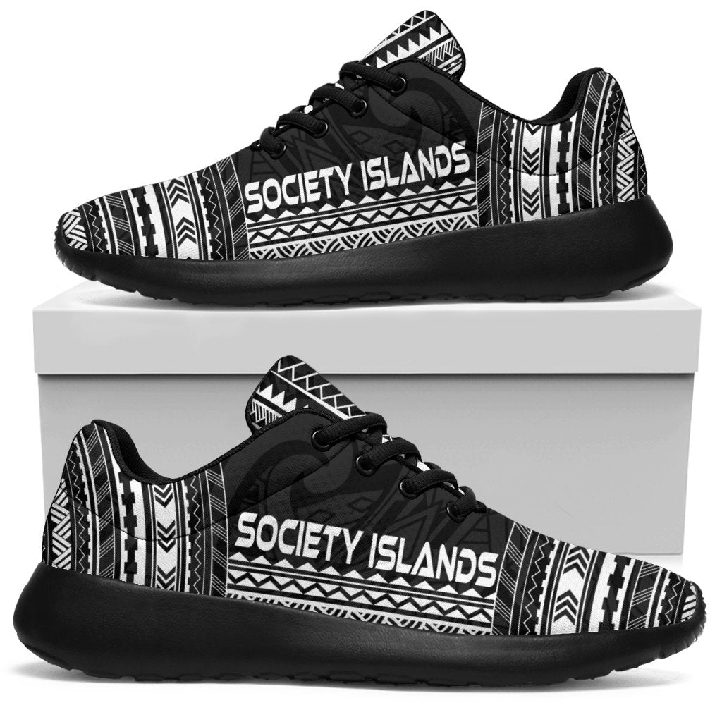 Society Islands Sporty Sneakers - Polynesian Chief Black Version - Polynesian Pride