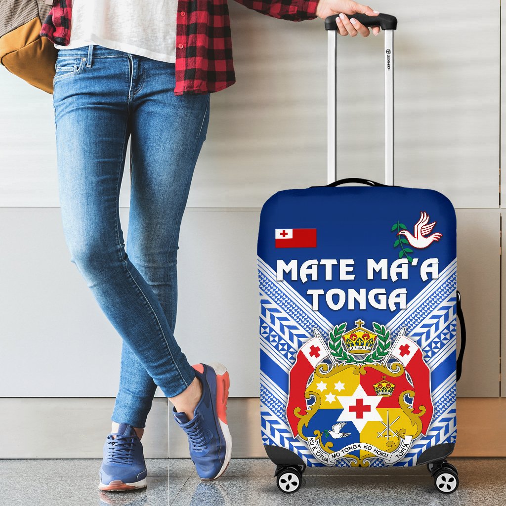 Mate Ma'a Tonga Rugby Luggage Covers Polynesian Creative Style - Blue - Polynesian Pride